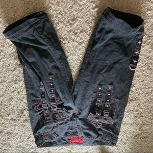 Size 1 Tripp NYC Rare Red Star Stud Strap Capris